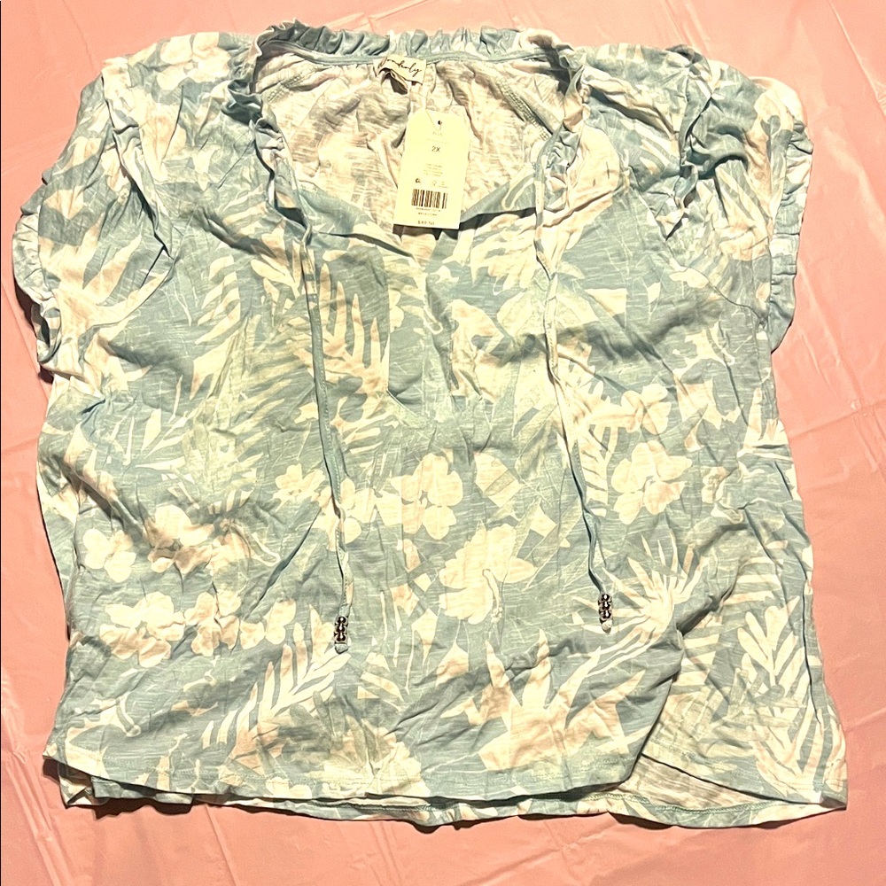 Wonderly Light Blue Floral Blouse